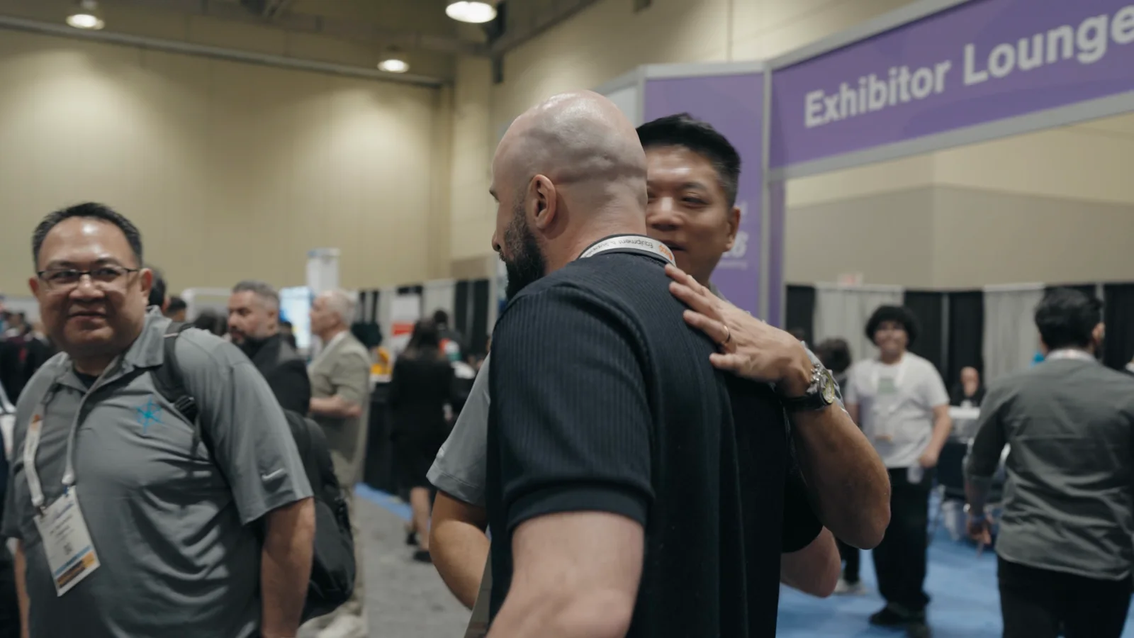 Attendees connecting during a professionally filmed conference