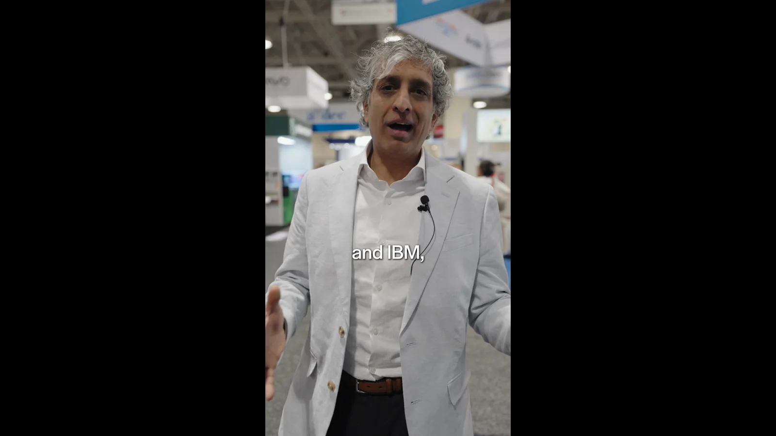 A business leader speaking in a social-first vertical edit