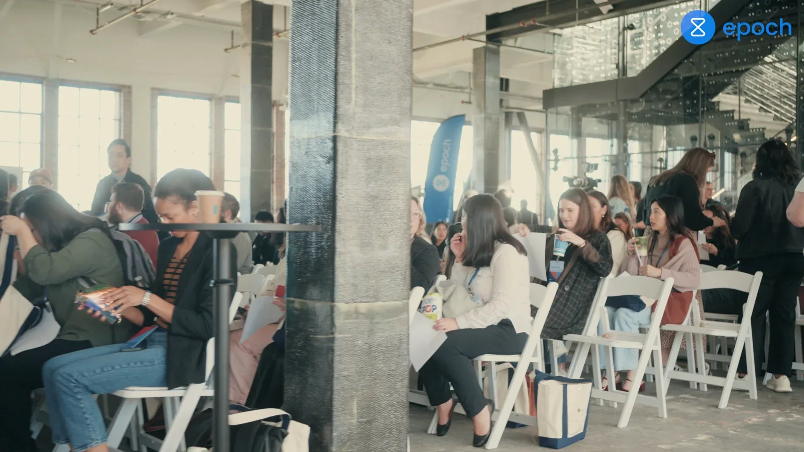 Attendees connecting during a professionally filmed conference